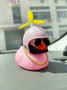 Cartoon Duck Motorcycle Ornament, Rubber Duck - Pink - View 7