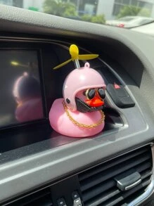 Cartoon Duck Motorcycle Ornament, Rubber Duck - Pink - View 5