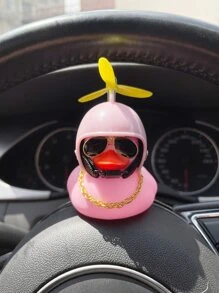 Cartoon Duck Motorcycle Ornament, Rubber Duck - Pink - View 6