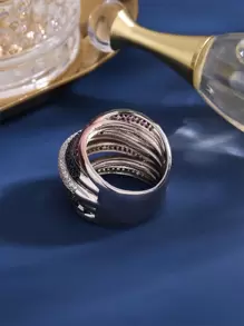 1pc Fashionable Luxury Style Multicolor Cubic Zirconia Women's Wrap Around Ring, Mother's Day Gift - Multicolor - View 3