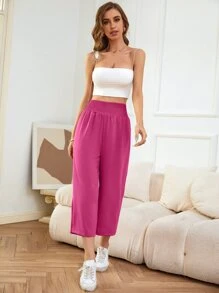 SHEIN LUNE 腰部打褶闊腿褲