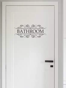 Pegatina de pared con estampado de letra - Negro - Ver 1