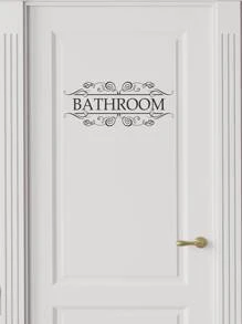 Pegatina de pared con estampado de letra - Negro - Ver 4