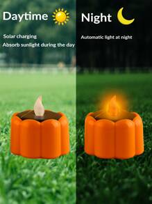 1pc Halloween Pumpkin Shaped LED Flameless Candle - Yellow - View 4