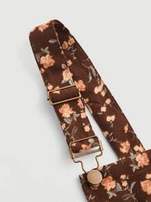 SHEIN MOD Ditsy Floral Pinafore Dress - Coffee Brown - View 4