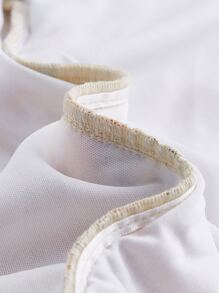 SHEIN MOD Vestido de tirantes con estampado floral con fruncido fruncido de malla - Albaricoque - Ver 3