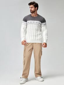 Manfinity Men Argyle Pattern Cable Knit Jumper - Multicolor - View 6