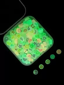 1box 200pcs Star-Moon Detail Glow In The Dark DIY Bead Jewelry Accessory - Multicolor - View 2