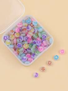 1box 200pcs Star-Moon Detail Glow In The Dark DIY Bead Jewelry Accessory - Multicolor - View 3