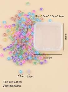 1box 200pcs Star-Moon Detail Glow In The Dark DIY Bead Jewelry Accessory - Multicolor - View 5