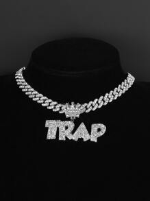 Dành Cho Nữ Hợp Thời Trang Punk Hip Hop Phong Cách Rock Đảng Đá Nhân Tuyệt Đẹp Thái Trang Trí Thư Vòng Cổ - Bạc - Xem 2