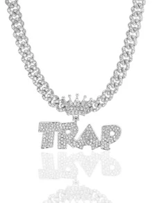 Dành Cho Nữ Hợp Thời Trang Punk Hip Hop Phong Cách Rock Đảng Đá Nhân Tuyệt Đẹp Thái Trang Trí Thư Vòng Cổ - Bạc - Xem 3