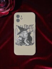 MauroStrange 哥特女巫和貓印花手機殼 - 彩色 - 查看 1