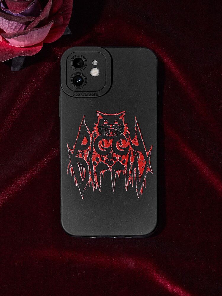 Goth Cartoon Graphic Phone Case, Halloween