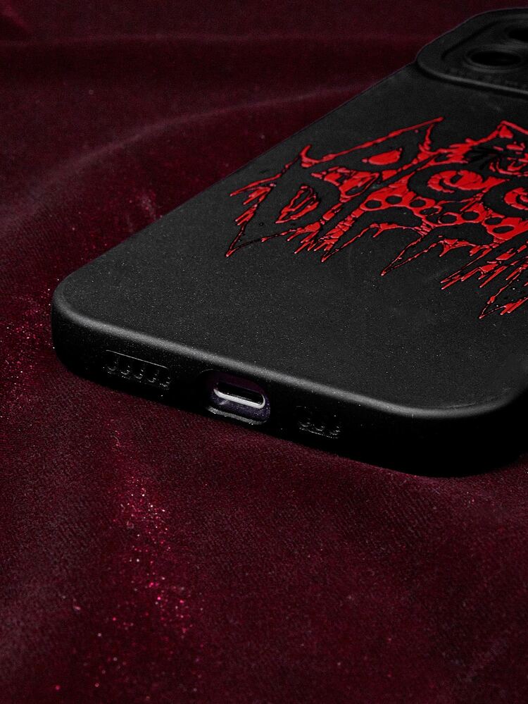 Goth Cartoon Graphic Phone Case, Halloween