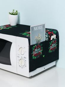 Christmas Wreath Pattern Microwave Oven Cover - Multicolor - View 2