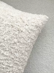 1 件泰迪毛绒靠垫套或腰枕套，柔软舒适的人造毛皮枕套，适用于卧室、客厅和沙发装饰 - 米色 - 查看 9