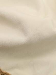 Niñas Vestido smock bajo con fruncido de pana - Caqui - Ver 8