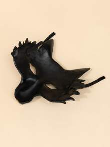 Máscara facial disfraz lobo cabeza - Negro - Ver 2