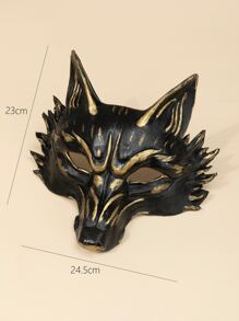 Máscara facial disfraz lobo cabeza - Negro - Ver 4