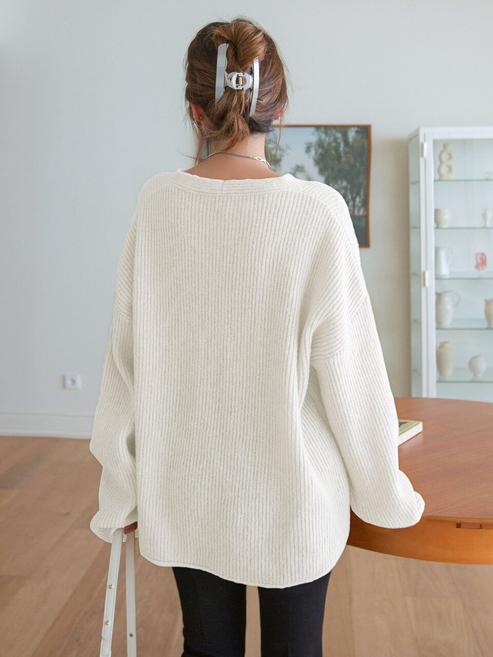 Drop Shoulder Ribbed Knit Sweater,Long Sleeve Tops,Fall Clothes