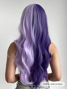 Long Straight Synthetic Wig With Bangs - Two-Tone - View 2