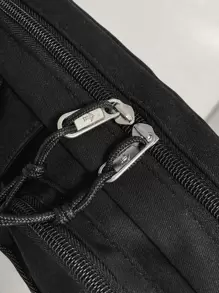 High School Students University Multifunctional Sling Bag Shoulder Bag Casual Bag Men Letter Patch Square Bag, Schoolbag For Travel, College, Outdoors Tote Bag Sports Bag Hiking Outdoor Vacation Funny Gifts Christmas Gifts For Men Side Bags For Men Black Bag Travel Essentials Holiday Essentials Bag For Men Camping Sling Bag For Men Summer Back To School Summer Bag Springbreak Bag Pack Cross Body Bag School Supplies Purse Canvas Tote Bag Pouch Festival - Black - View 6