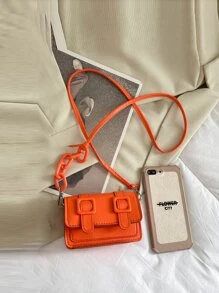 Mini Buckle Decor Flap Square Bag