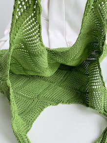 Crochet Tote Bag - Green - View 5