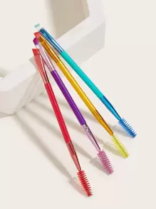 4 buc pensule pentru sprâncene cu două capete și pensulă pentru gene, pensulă pentru colorat gene și eyeliner, pensulă pentru sprâncene cu două capete, pensulă mini pentru gene multifuncțională, teșitură și pieptene, pentru colorat, pensulă pentru sprâncene, pensulă pentru fard de pleoape, Spoolie, pensulă Spoolie - Multicolor - Vizualizare 1