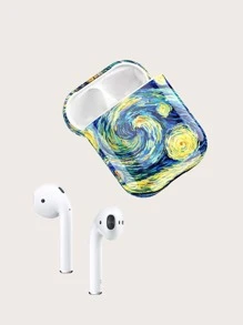 油畫圖案AirPods耳機盒保護套 - 藍色 - 查看 2