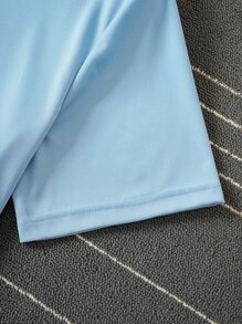 男士骷髅頭圖案T恤 - 藍色 - 查看 5