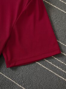 Hombres Camiseta unicolor de cuello redondo