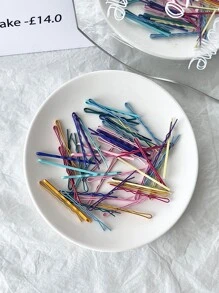50pcs Solid Bobby Pin Hair Clip Casual - Multicolor - View 3