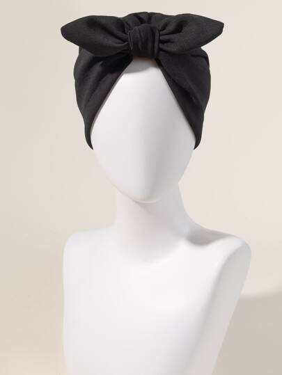 Awegeo Women's Solid-Color Turban - Knotted Bunny-Ear Accent Headwear For Outdoor Activities & Sporty Style | Stylish & Comfortable Design