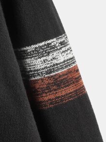 SHEIN Boys Colour Block Hooded Jumper - Black - View 4