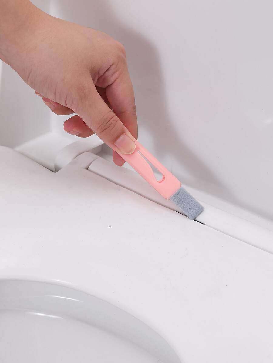 1pc Multifunction Crevice Cleaning Brush, Double Head Groove Cleaning Scraper For Household - Pink - View 1