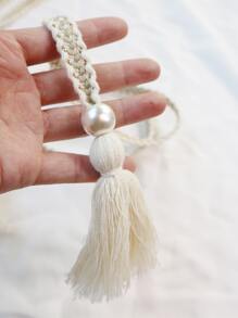 1pc Woven Curtain Tieback - Beige - View 7