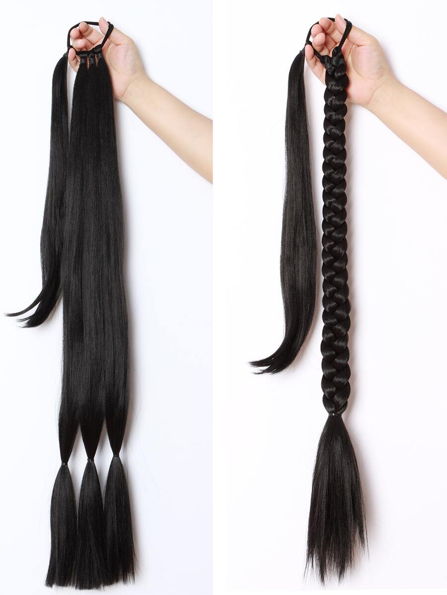 bím tóc dài tổng hợp - màu đen - Xem 1