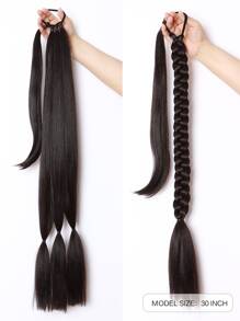 Phần mở rộng tóc tổng hợp kiểu đuôi ngựa dài thẳng - màu nâu - Xem 2