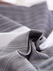 Striped Print Duvet Cover Set Without Filler - Multicolor - View 5