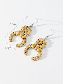 Bead Decor Drop Earrings - Multicolor - View 3