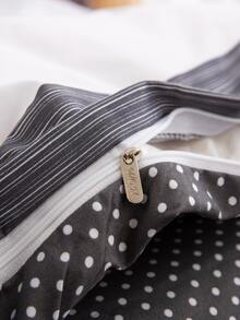 Striped Print Duvet Cover Set Without Filler - Multicolor - View 6