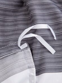 Striped Print Duvet Cover Set Without Filler - Multicolor - View 7