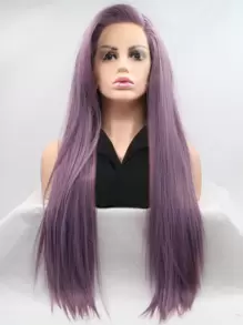 Frente de encaje 13*4 Peluca sintética extra larga recto - Morado Violeta - Ver 2