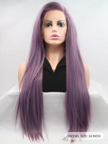 Frente de encaje 13*4 Peluca sintética extra larga recto - Morado Violeta - Ver 3
