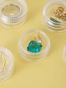 3 piezas Caja de almacenamiento de joya transparente - transparente - Ver 1