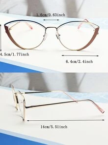 Cat Eye Women's Fashionable Design Glasses - Multicolor - View 3