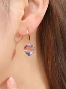 Heart Drop Earrings Valentines - Multicolor - View 1