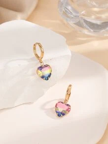 Heart Drop Earrings Valentines - Multicolor - View 5